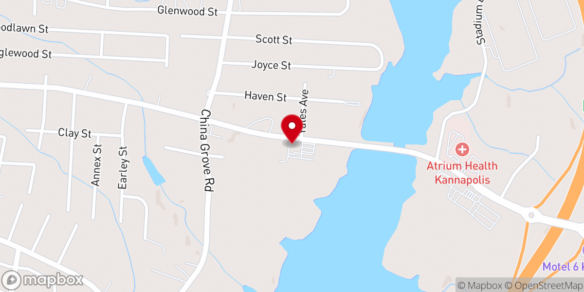 Map showing location of Lakeview Baptist Church