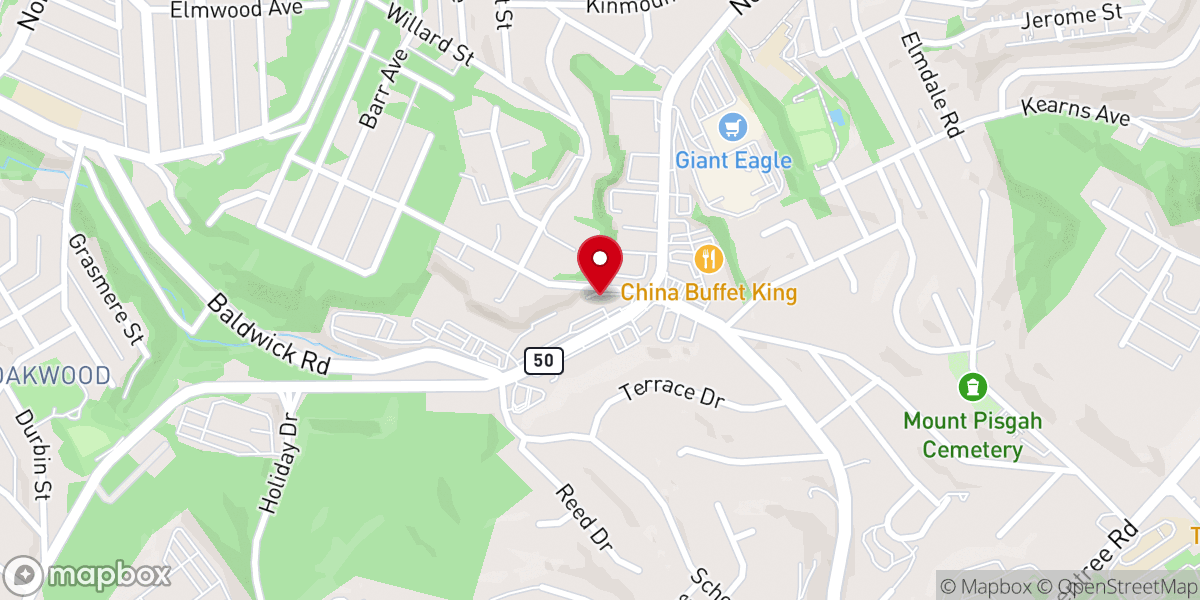 Map showing location of Mount Pisgah