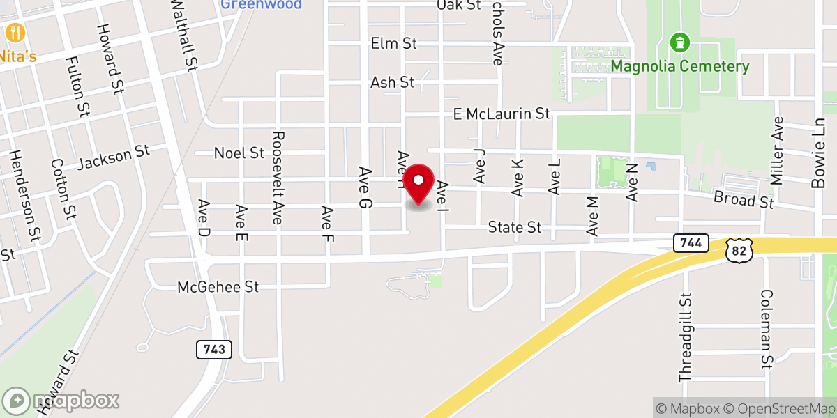Map showing location of Greenwood Shiloh Seventh-Day Adventist Church