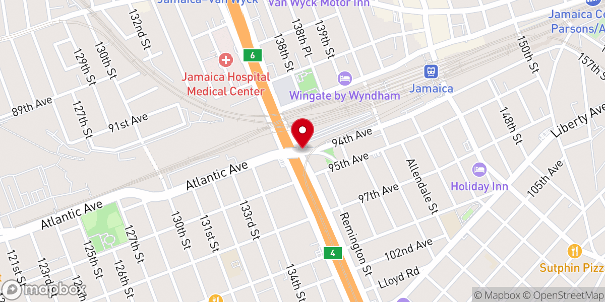 Map showing location of LIRR Jamaica Yard