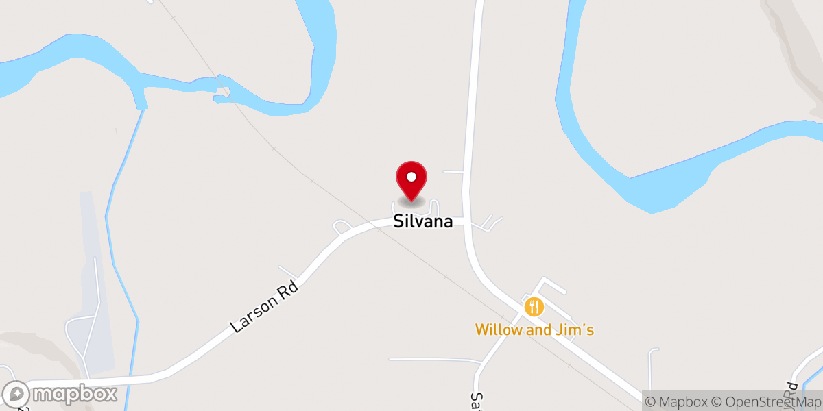 Map showing location of Peace Lutheran Silvana