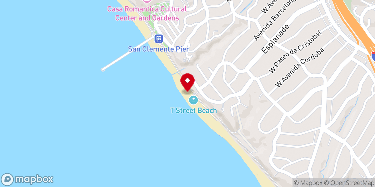Map showing location of T-Street Beach