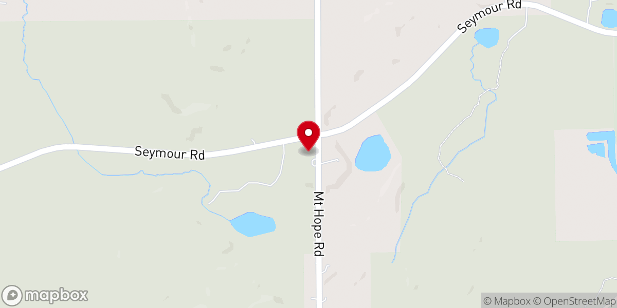Map showing location of Mount Hope Church