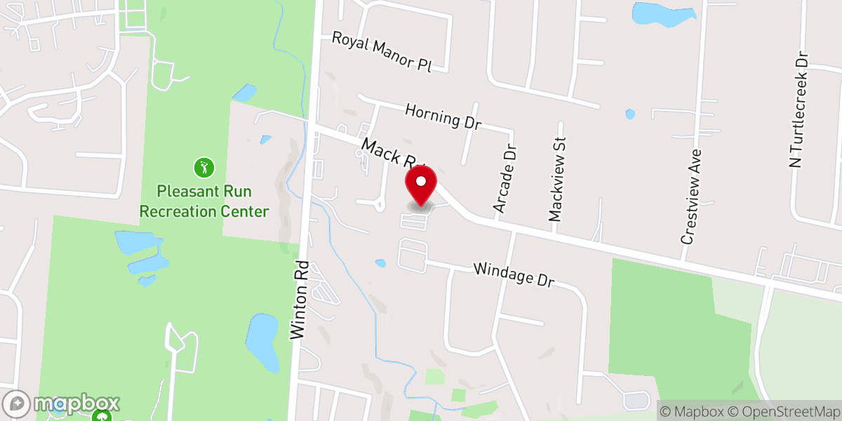Map showing location of Hilltop Baptist Church