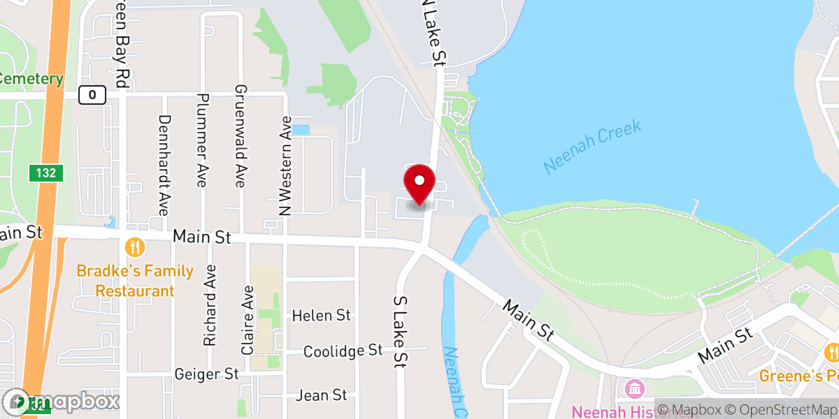 Map showing location of MillCity Church - Neenah