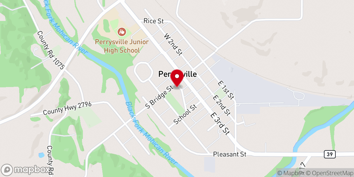 Map showing location of First Presbyterian Church