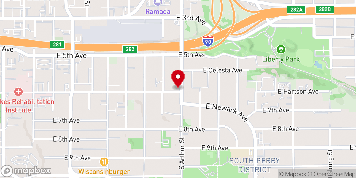 Map showing location of St. Aidans Anglican Church