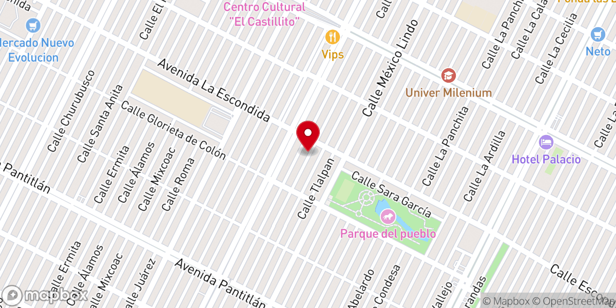 Map showing location of Iglesia de Dios Bethel