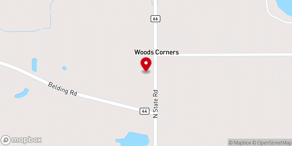 Map showing location of Maple River Mennonite Church