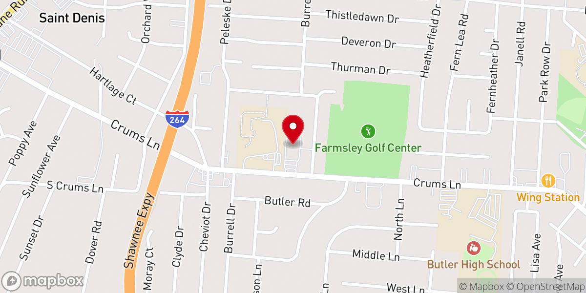 Map showing location of Shively Heights Baptist Church
