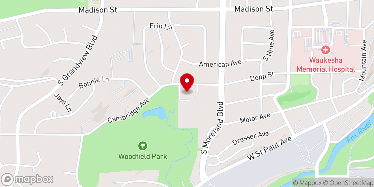 Map showing location of Ascension Lutheran Church