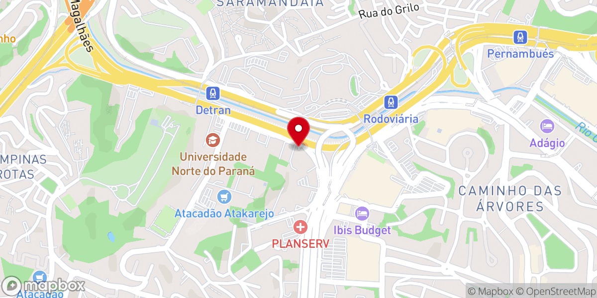 Map showing location of Igreja Universal