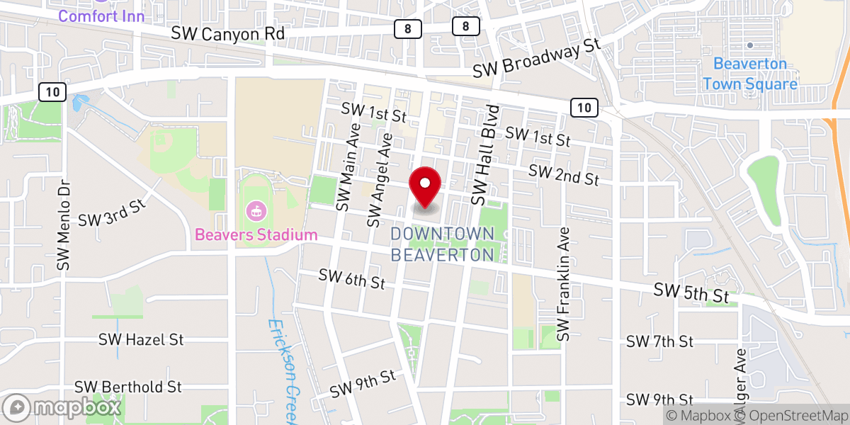 Map showing location of First United Methodist Church of Beaverton