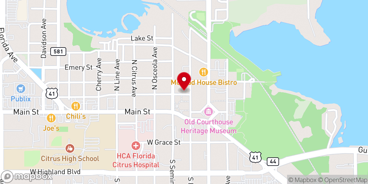 Map showing location of Hen House Cafe
