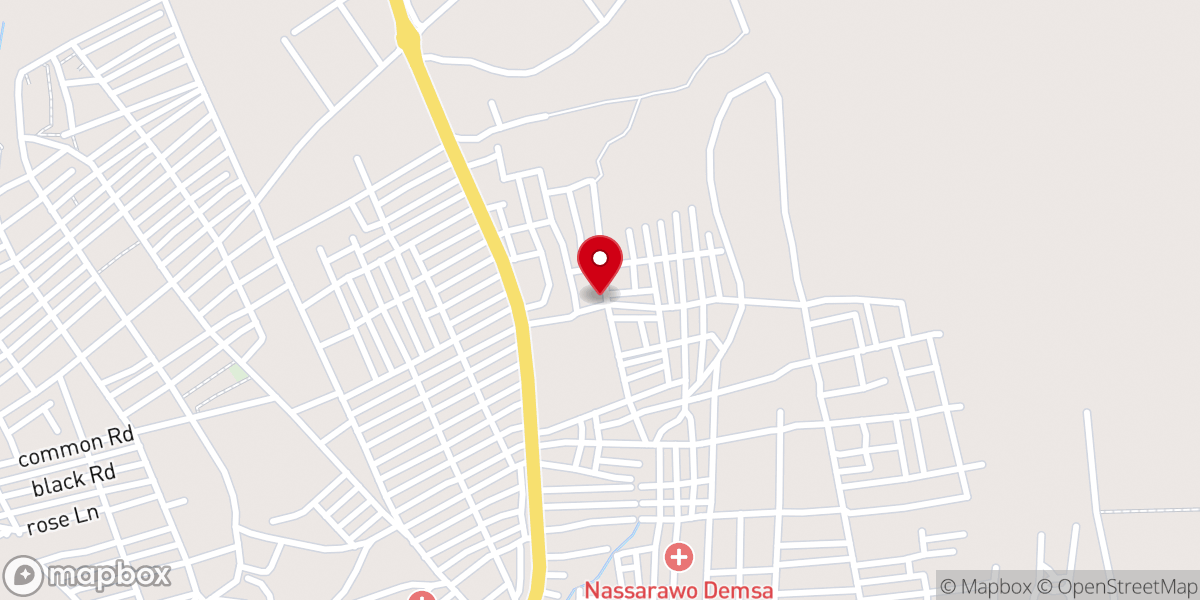 Map showing location of Ecwa Church