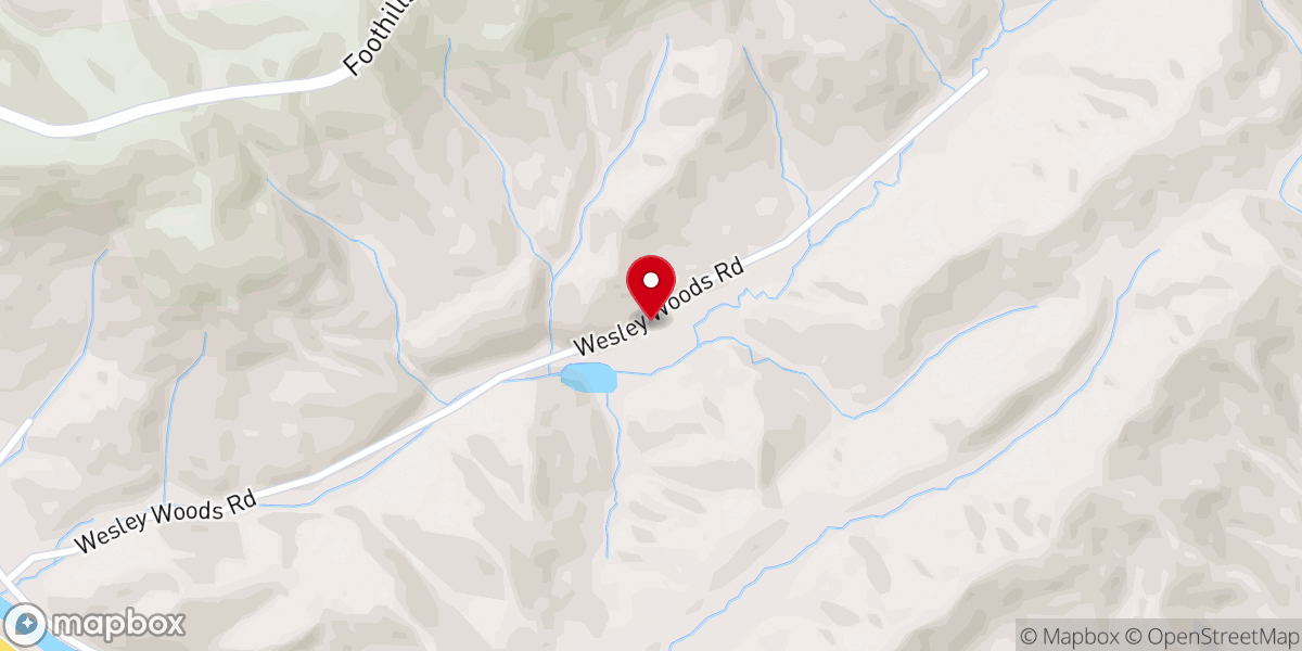 Map showing location of Wesley Woods United Methodist Church