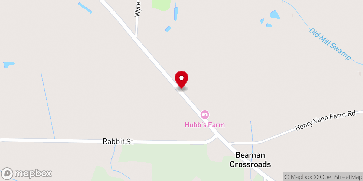Map showing location of Hubb's Farm NC