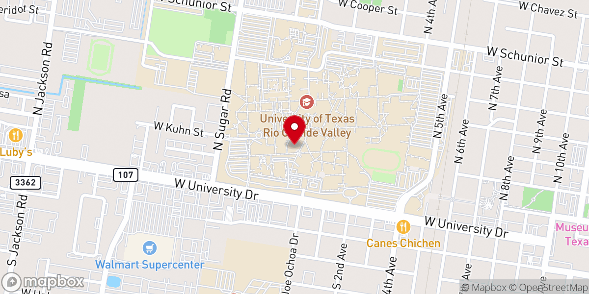Map showing location of UTRGV Chapel