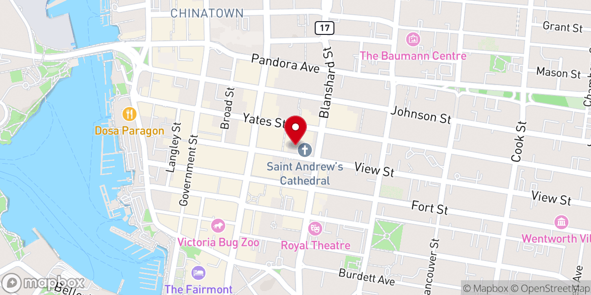 Map showing location of St. Andrew's Cathedral