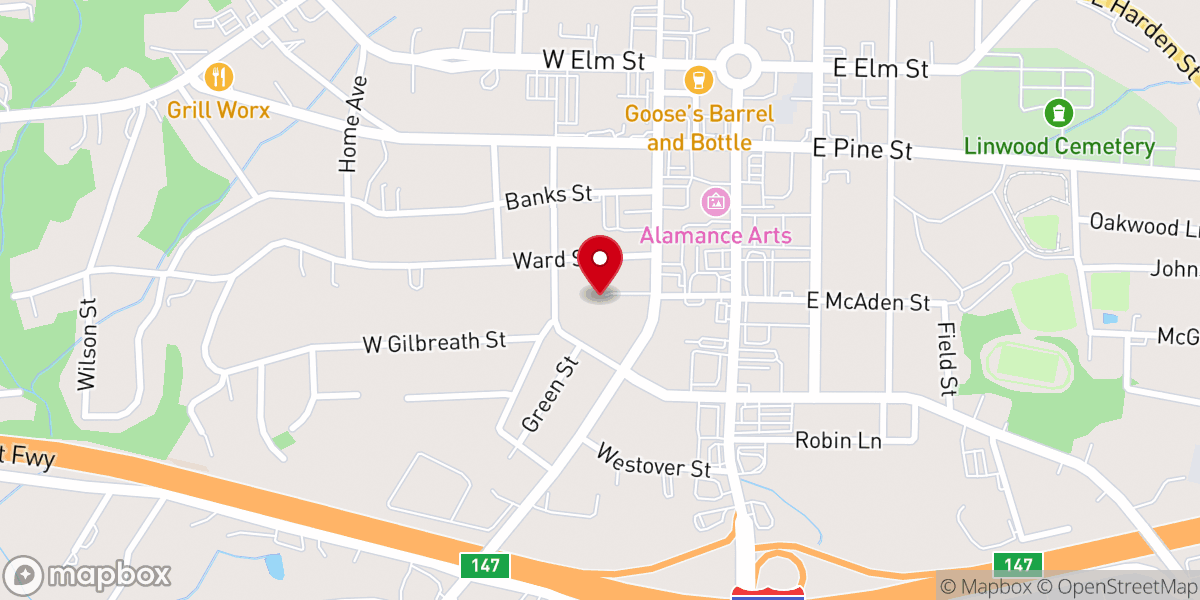 Map showing location of Center for Spiritual Living Graham