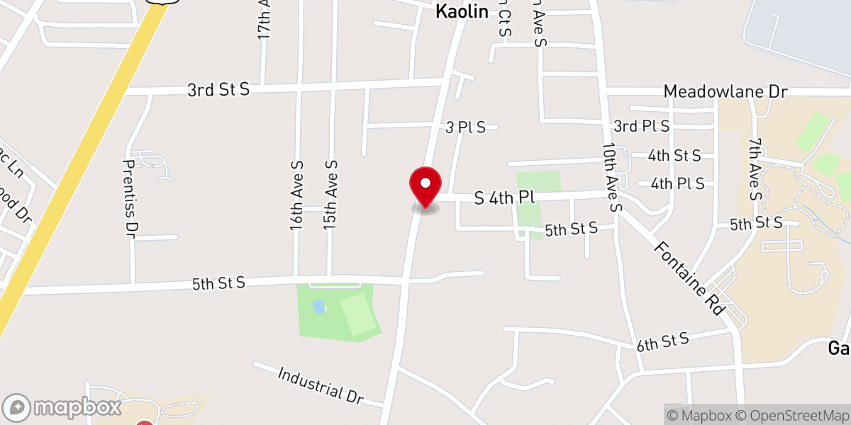 Map showing location of Pleasant Grove Baptist Church