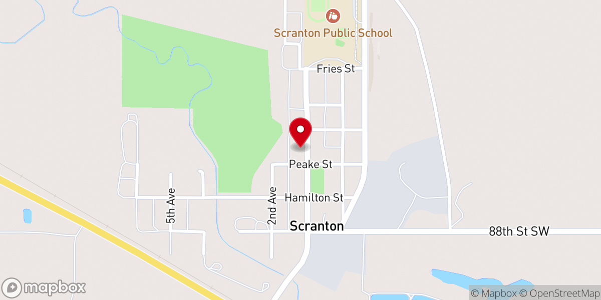 Map showing location of Lutheran Church Peace ELCA