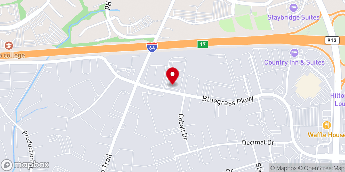 Map showing location of Melbourne Heights Baptist Church, Louisville, KY