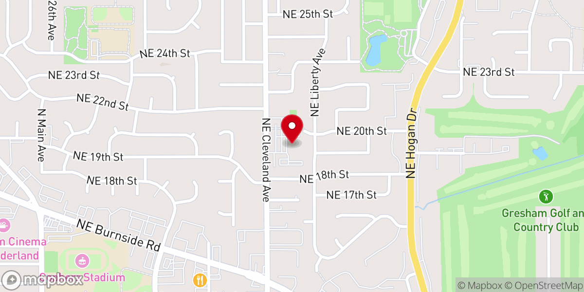 Map showing location of Mountainview Christian Church