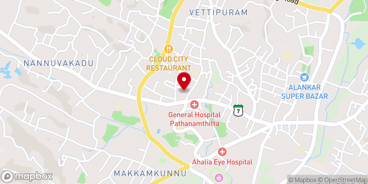 Map showing location of Pathanamthitta Mar Thoma Syrian Church
