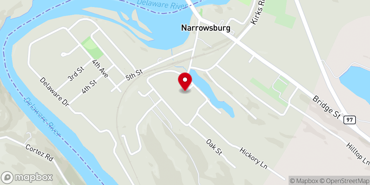 Map showing location of Narrowsburg United Methodist Church