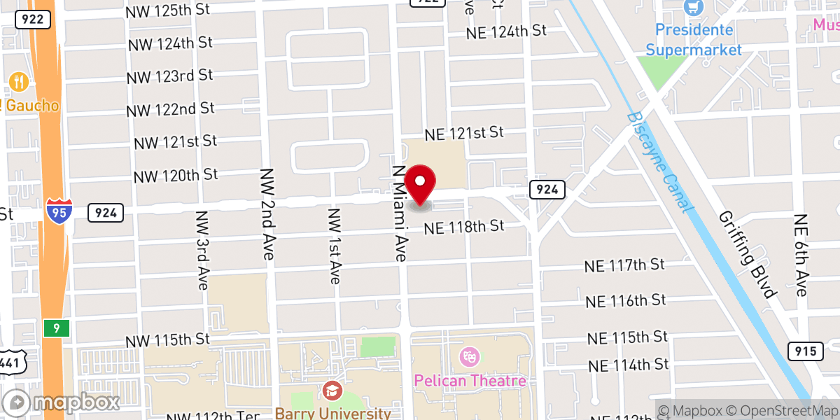 Map showing location of Stanton Memorial Baptist Church