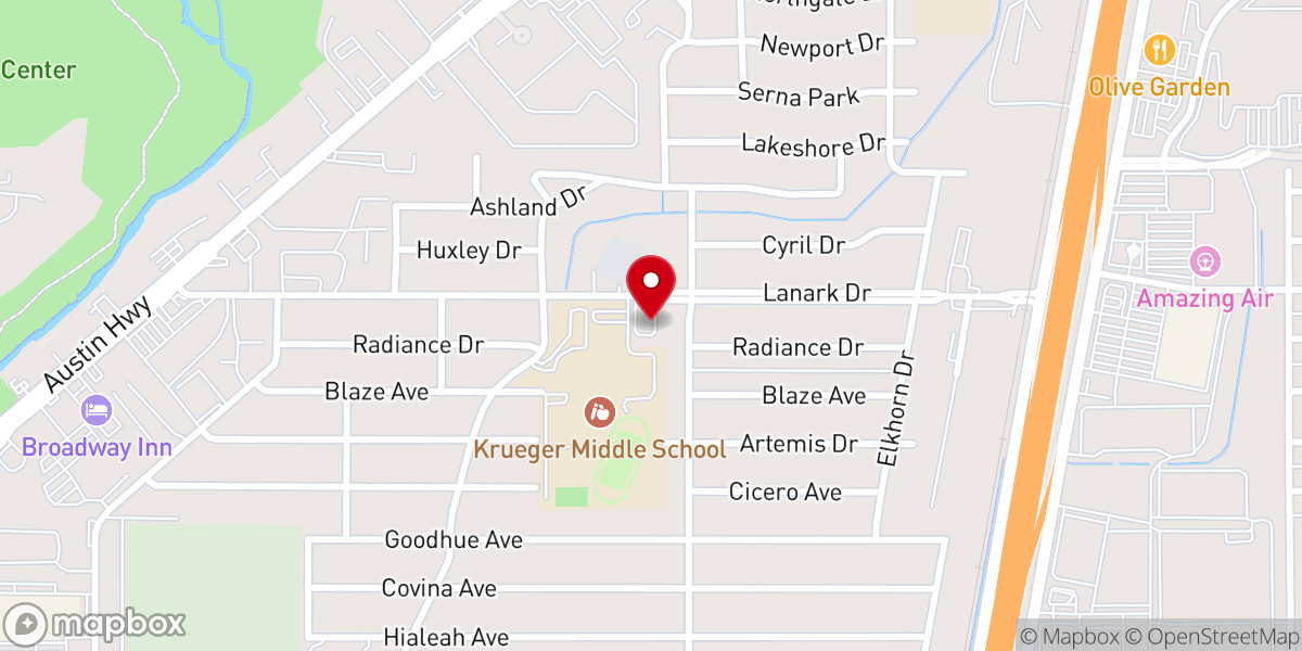 Map showing location of Iglesia de Dios Lanark Church