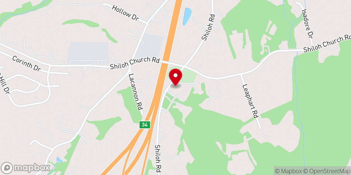 Map showing location of Shiloh Methodist Church