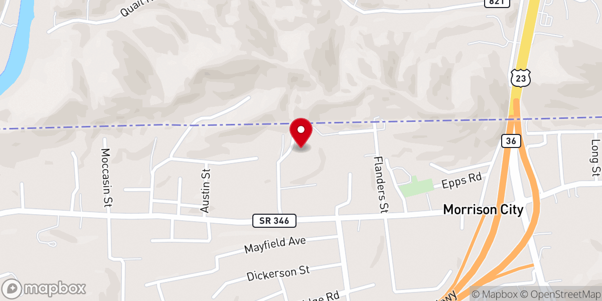 Map showing location of Valley of Hope Church