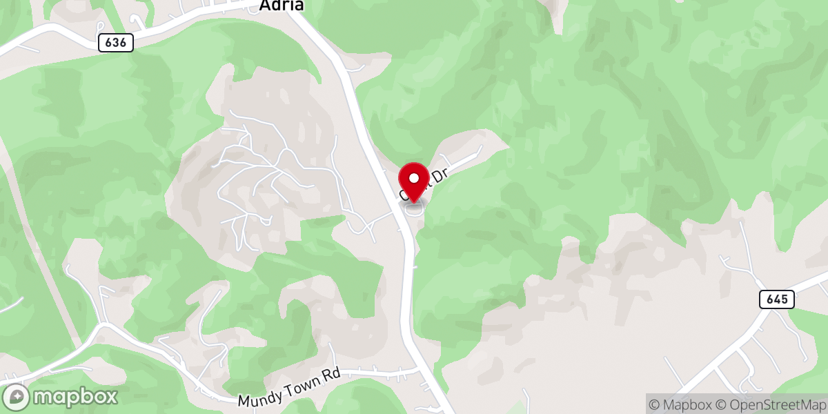 Map showing location of Adria Community Church
