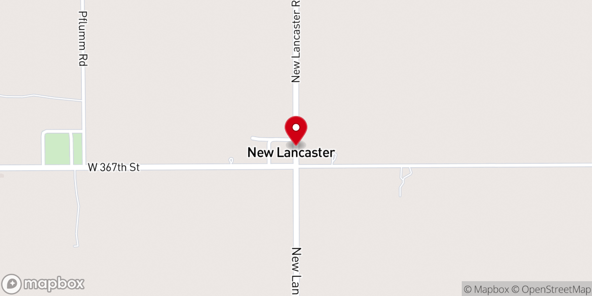 Map showing location of New Lancaster United Methodist Church