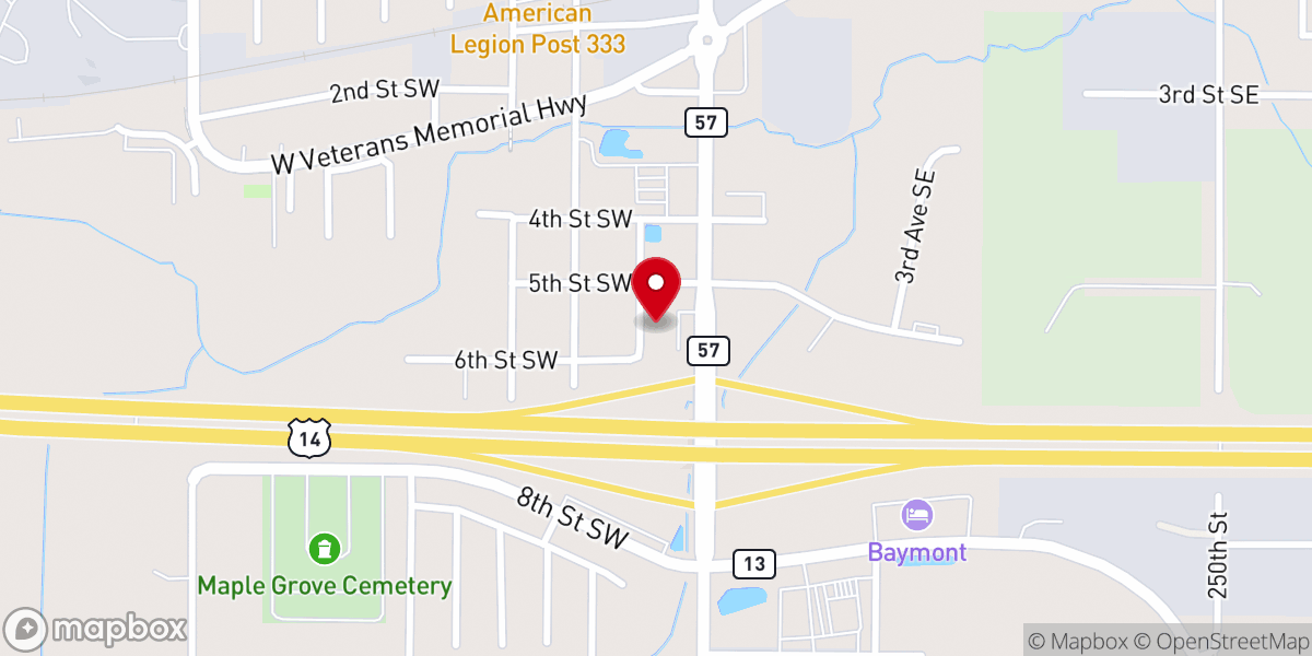 Map showing location of Mt Sion Lutheran of Kasson | Zion Churches | AFLC