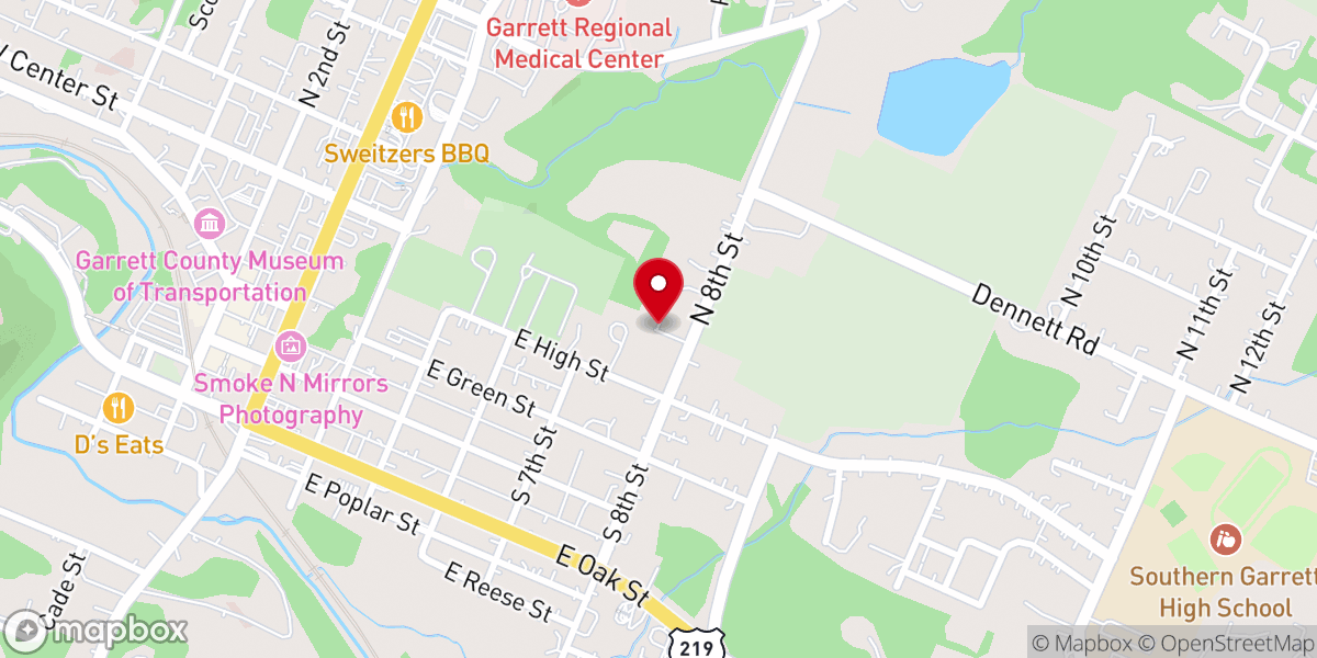 Map showing location of Oakland Community Center