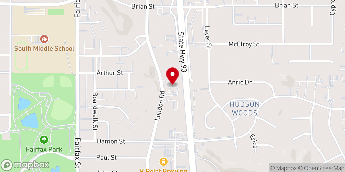 Map showing location of Concordia Lutheran Church (ELS)