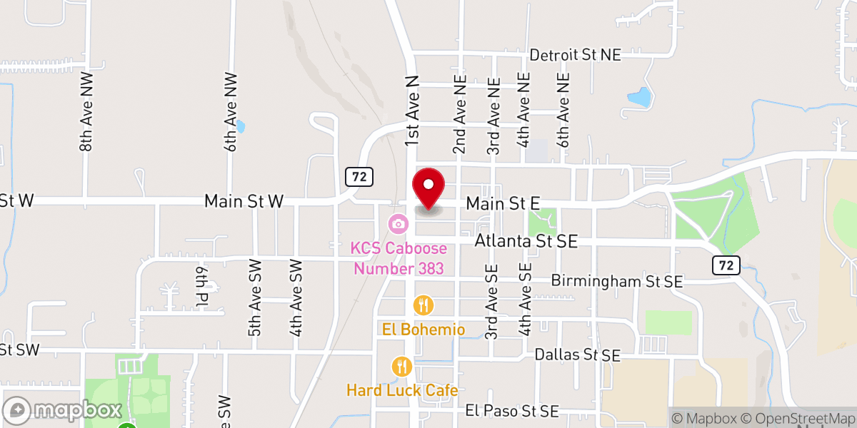 Map showing location of Greater Gravette Chamber of Commerce
