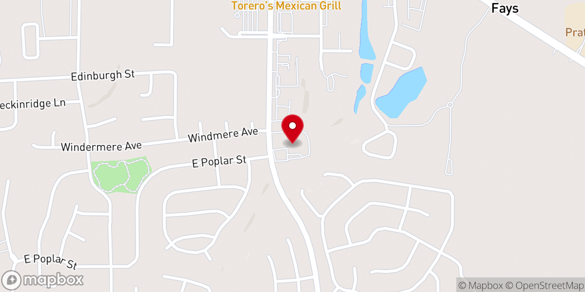 Map showing location of Glynwood Baptist Church