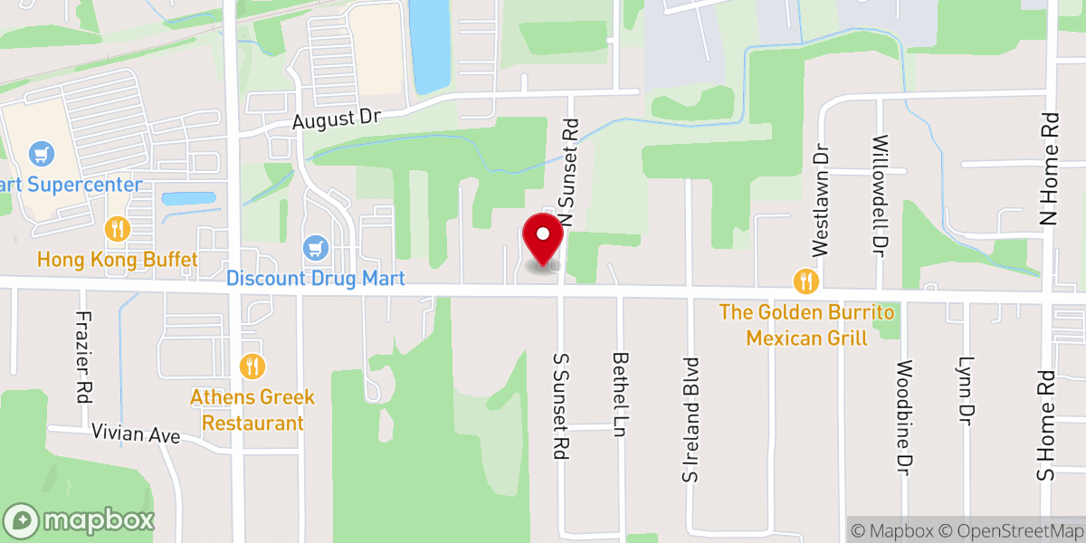 Map showing location of First Wesleyan