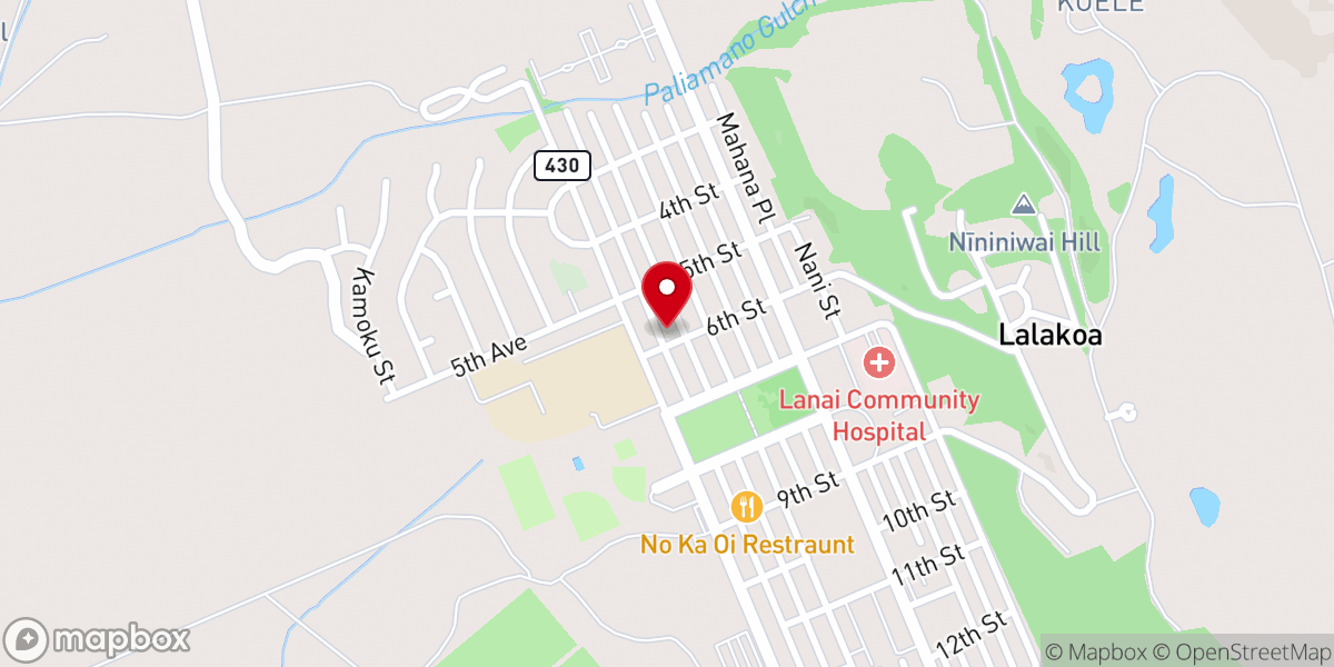 Map showing location of Lanai Baptist Church