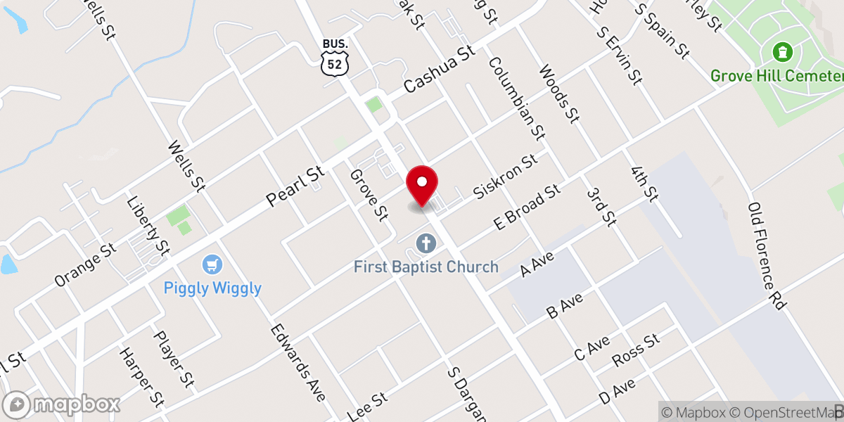 Map showing location of St. Matthew's Anglican Church