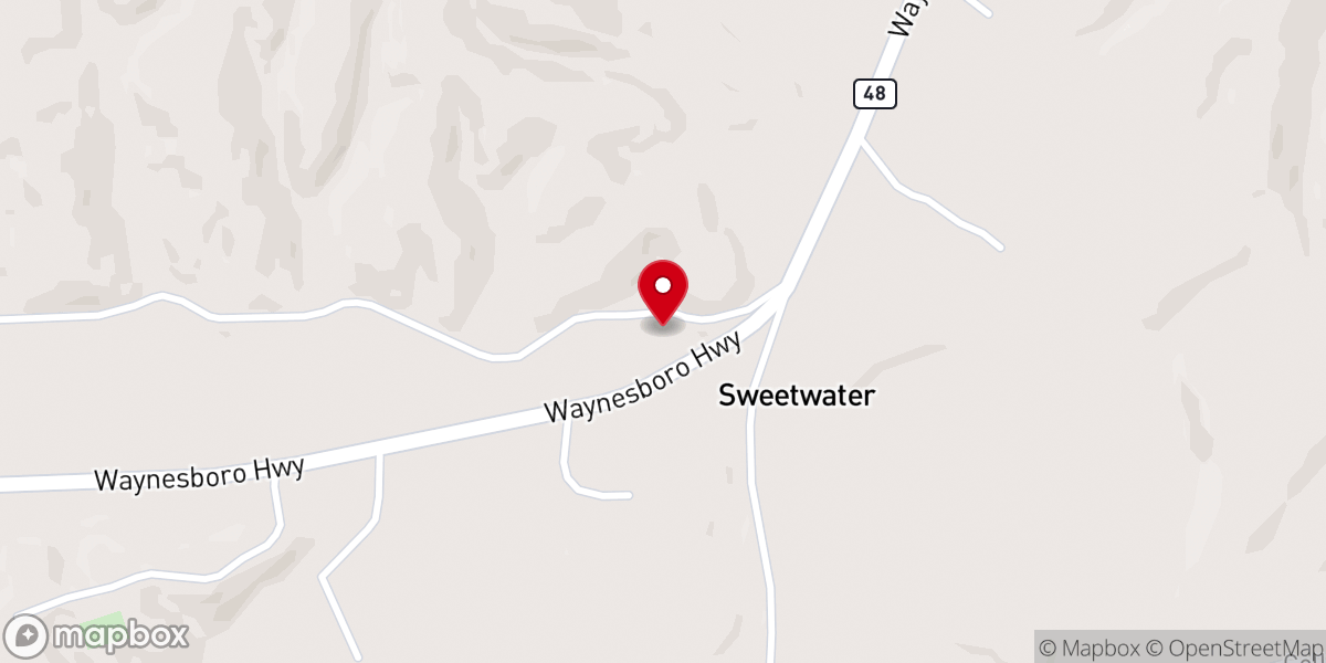 Map showing location of Sweetwater Church of Christ