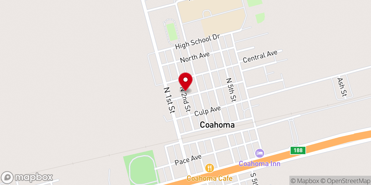 Map showing location of First Baptist Church