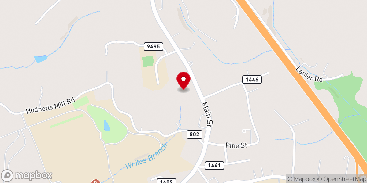 Map showing location of Mount Zion Church