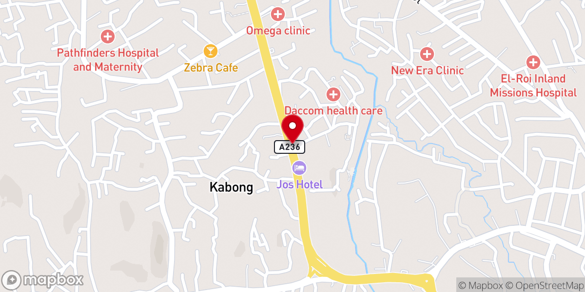 Map showing location of Baptist Church Alheri