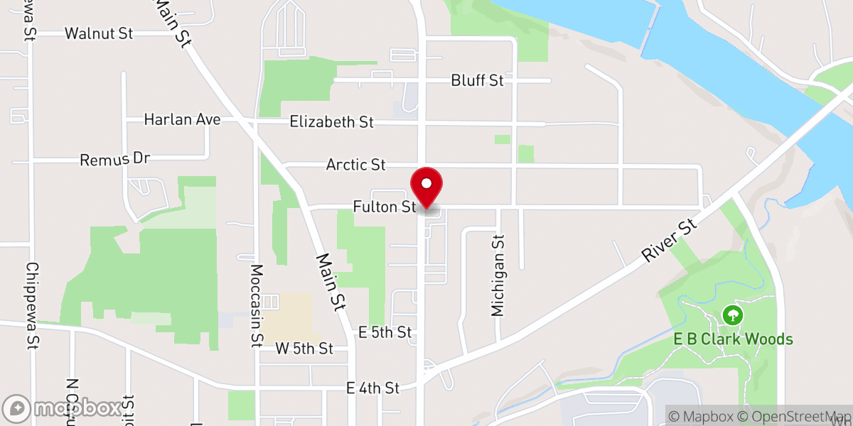 Map showing location of Redbud Area Ministries