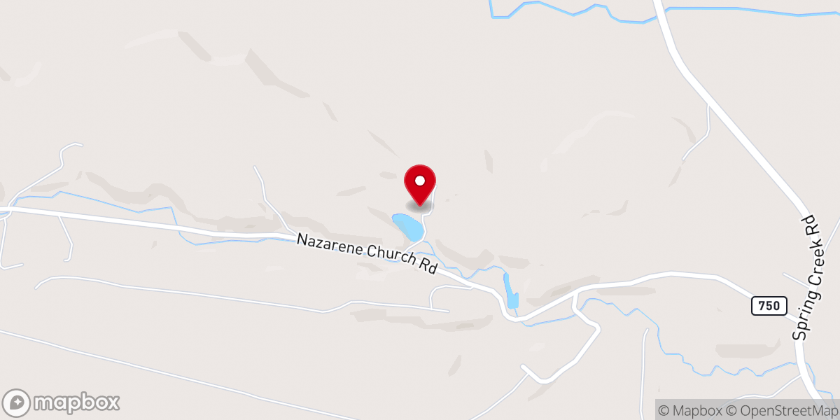 Map showing location of Spring Creek Farm and Produce